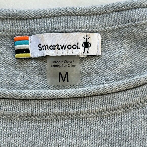 Title 9 SMARTWOOL Women's M Double Time Colorblock Crew Sweater Camel/Gray - Picture 6 of 10